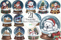 Watercolor Snow Globe PNG Product Image 1