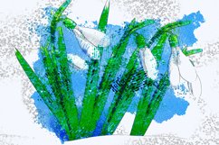 Digital watercolor snowdrops Product Image 1