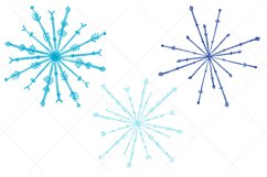 Watercolor Snowflake Clipart | Blue Winter Snowflake Png