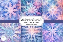 Watercolor Snowflake Digital Paper Product Image 1