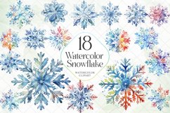 Watercolor Snowflake Sublimation Clipart Product Image 1