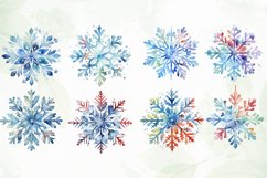 Watercolor Snowflake Sublimation Clipart Product Image 3