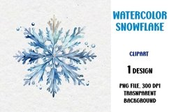 Watercolor Snowflake, Clipart, PNG Product Image 1