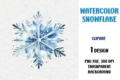 Watercolor Snowflake, Clipart, PNG Product Image 1