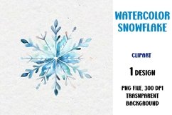 Watercolor Snowflake, Clipart, PNG Product Image 1