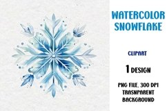 Watercolor Snowflake, Clipart, PNG Product Image 1