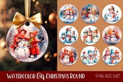 Vintage snowman Ornament Sublimation, Round Ornament Png Product Image 1