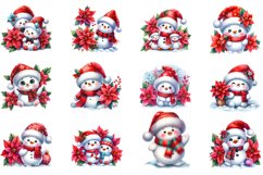 Merry christmas snowmen Sublimation clipart bundl Product Image 2
