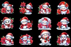 Merry christmas snowmen Sublimation clipart bundl Product Image 3