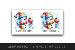Watercolor snowman colorful scarf hat snowflakes Happy Holidays quote print 20 oz tumbler skinny mug wrap clipart t-shirt sublimation printable design