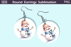 Christmas Snowman Round Earrings | Cute Snowman Earrings Product Image 1