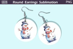 Christmas Snowman Round Earrings | Cute Snowman Earrings Product Image 1