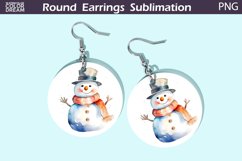 Christmas Snowman Round Earrings | Cute Snowman Earrings Product Image 1