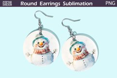 Christmas Snowman Round Earrings | Cute Snowman Earrings Product Image 1