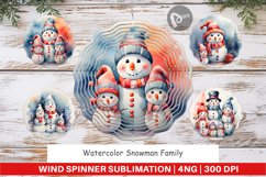 Wind Spinner Watercolor Snowman Family Product Image 1