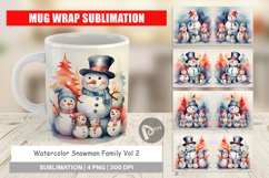 Mug Wrap Design Watercolor Snowman Family Product Image 1