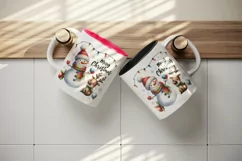 Watercolor snowman reindeer twinkling lights Merry Christmas quote print 20 oz tumbler skinny mug wrap clipart t-shirt sublimation printable design