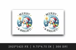 Watercolor snowman scarf star-topped wand Merry and Bright quote print 20 oz tumbler skinny mug wrap clipart t-shirt sublimation printable design