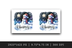 Watercolor snowman starry night sky twinkling star Christmas quote print 20 oz tumbler skinny mug wrap clipart t-shirt sublimation printable design