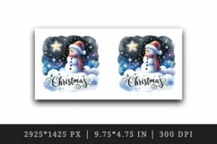 Watercolor snowman starry night sky twinkling star Christmas quote print 20 oz tumbler skinny mug wrap clipart t-shirt sublimation printable design