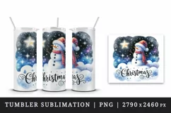 Watercolor snowman starry night sky twinkling star Christmas quote print 20 oz tumbler skinny mug wrap clipart t-shirt sublimation printable design
