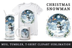 Watercolor snowman twinkling lights reindeer Merry Christmas quote print 20 oz tumbler skinny mug wrap clipart t-shirt sublimation printable design