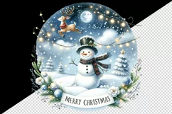 Watercolor snowman twinkling lights reindeer Merry Christmas quote print 20 oz tumbler skinny mug wrap clipart t-shirt sublimation printable design