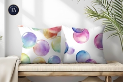 Soft Watercolor Soap Bubbles Glow Pattern Digital Paper Product Image 2