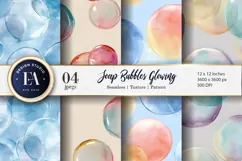 Watercolor Soap Bubbles Glowing Seamless Digital Paper Product Image 1