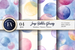 Watercolor Soap Bubbles Glowing Seamless Digital Paper Product Image 1