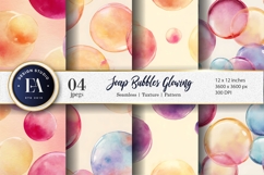 Floating Soap Bubbles Watercolor Seamless Digital Paper Product Image 1