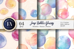 Watercolor Soap Bubbles Glowing Seamless Digital Paper Product Image 1