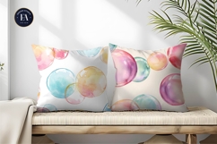 Soft Watercolor Soap Bubbles Glow Pattern Digital Paper Product Image 2