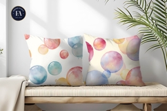 Soft Watercolor Soap Bubbles Glow Pattern Digital Paper Product Image 2