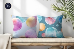 Watercolor Soap Bubbles Glowing Seamless Digital Paper Product Image 2