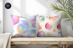 Watercolor Soap Bubbles Glowing Seamless Digital Paper Product Image 2