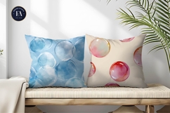 Watercolor Soap Bubbles Glowing Seamless Digital Paper Product Image 2