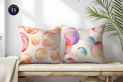 Watercolor Soap Bubbles Glowing Seamless Digital Paper Product Image 2