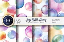 Soft Watercolor Soap Bubbles Glow Pattern Digital Paper Product Image 1