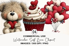 Watercolor Soft Love Clipart Png Product Image 1