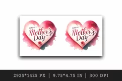 Watercolor soft  pink and red heart with Happy Mother Day greeting quote print 20 oz tumbler skinny mug wrap clipart t-shirt sublimation printable design