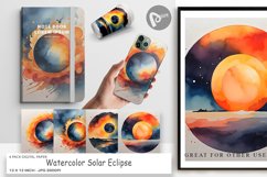 Digital Paper Watercolor Solar Eclipse Product Image 1
