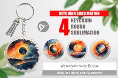 Keychain Watercolor Solar Eclipse Product Image 1