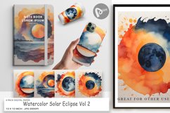 Digital Paper Watercolor Solar Eclipse Product Image 1