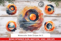 Wind Spinner Watercolor Solar Eclipse Product Image 1