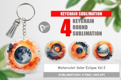 Keychain Watercolor Solar Eclipse Product Image 1