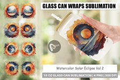 Glass Can Wraps Watercolor Solar Eclipse Product Image 1