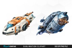 Watercolor Spaceship Graphic Clipart Product Image 1