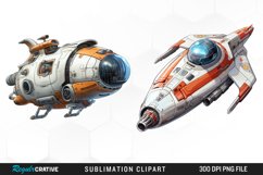 Watercolor Spaceship PNG Clipart Product Image 1