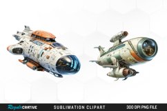 Watercolor Spaceship Graphic Clipart Product Image 1
